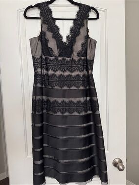 JS Collections Red Label with Black Lace Accent